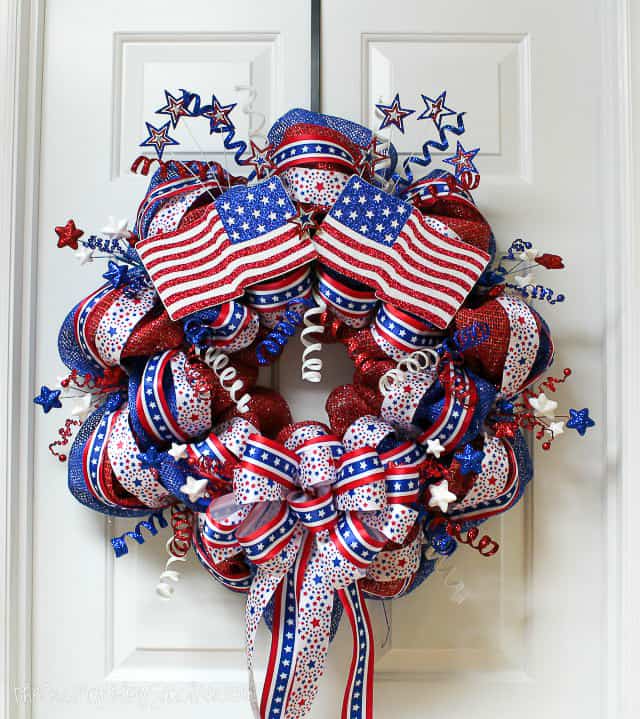 patriotic mesh wreath 31
