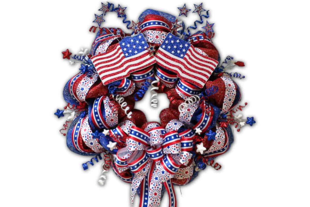 Patriotic mesh wreath.