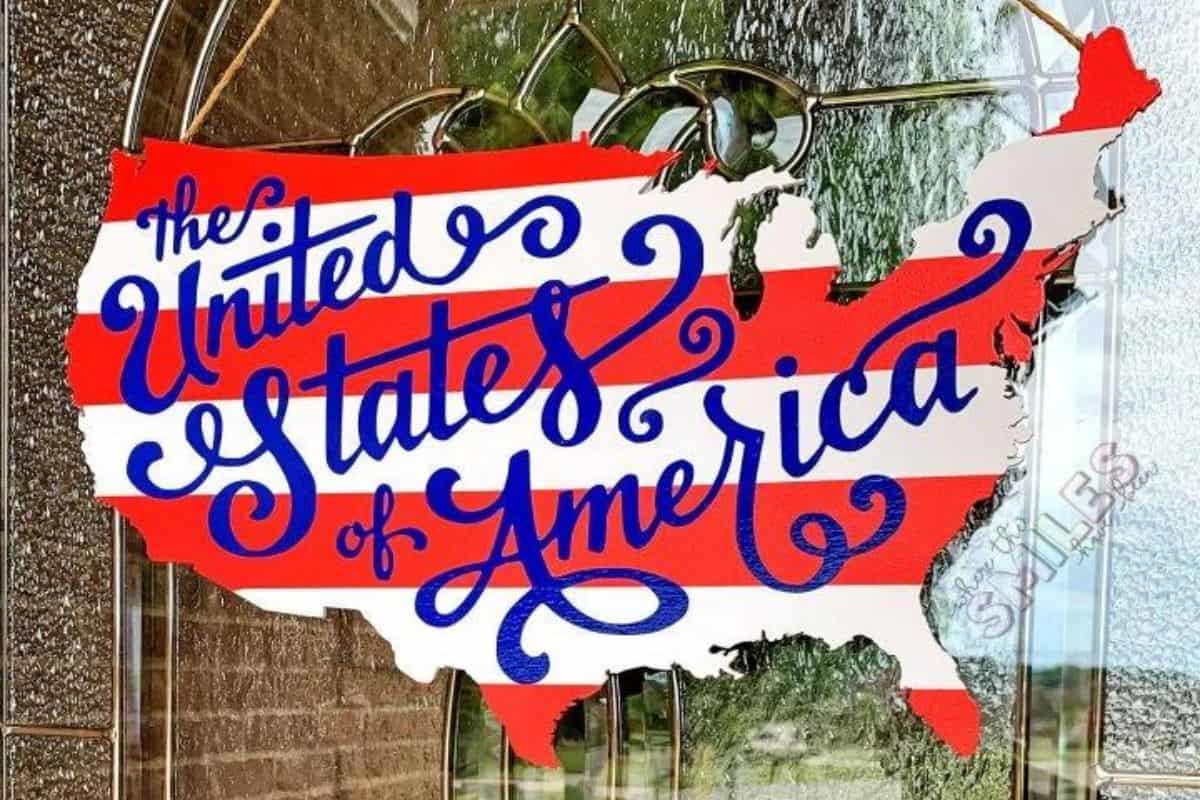 America shaped door hanger - The United States of America.