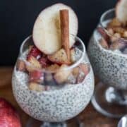 Apple Pie Chia Pudding with fresh apple compote. Gluten Free, Diary Free, Paleo friendly