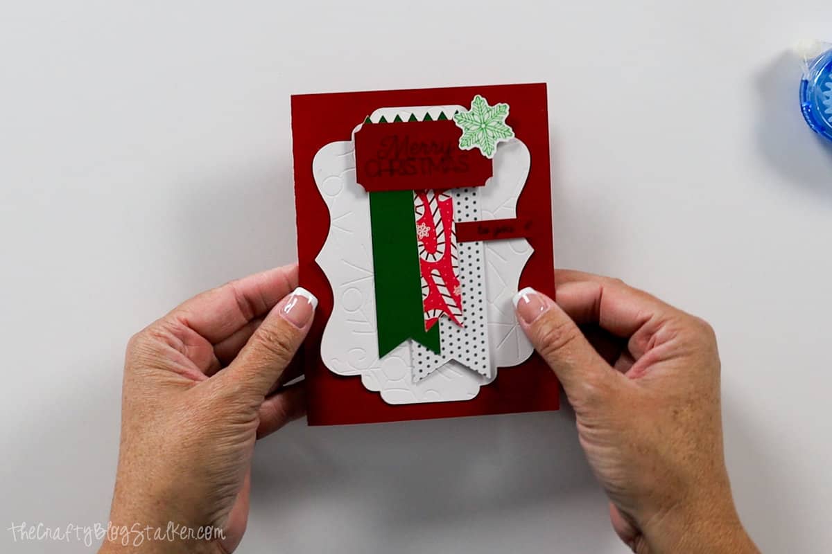 finished merry christmas handmade card
