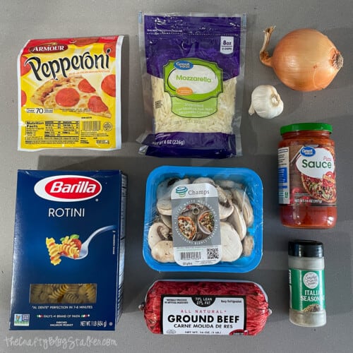 ingredients for pepperoni pizza casserole