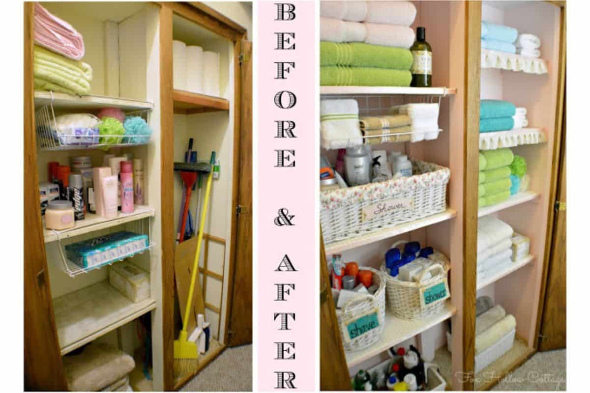 Clean and Organized Linen Closet.