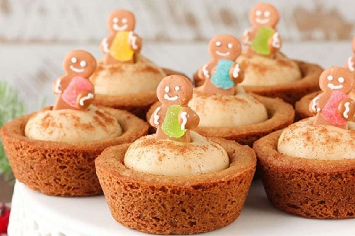 Gingerbread Cheesecake Cookie Cups.