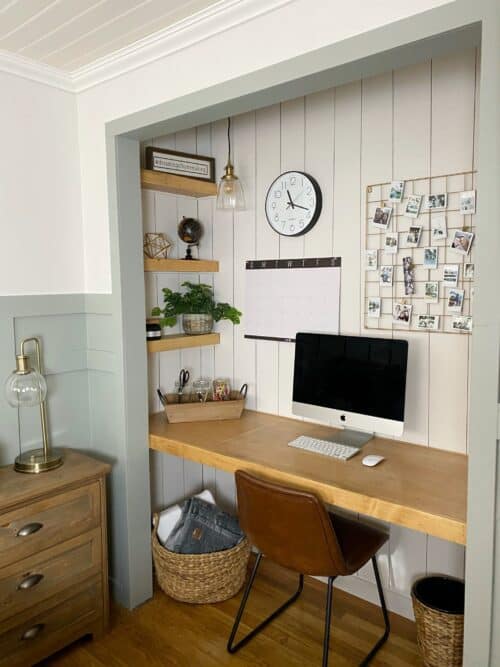 From Closet to Office is a Cloffice with a DIY Desk.