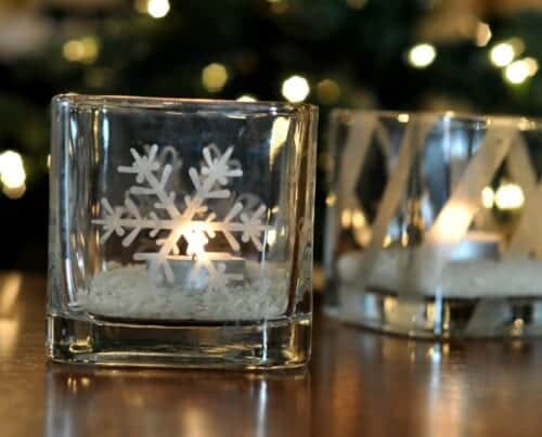 Etched Glass Candleholder