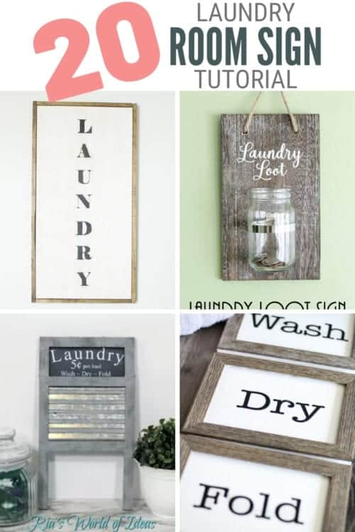 title image for 20 DIY Laundry Room Signs for Wall Decor