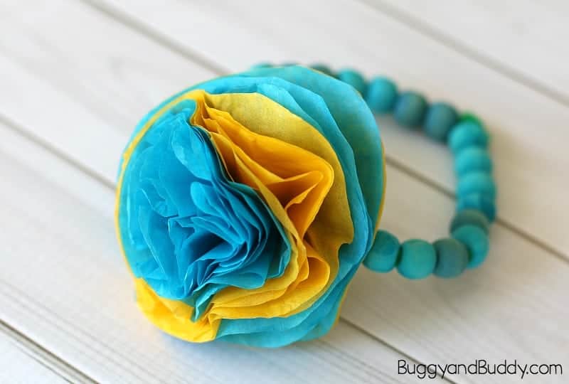 Tissue Paper Flower Bracelet.