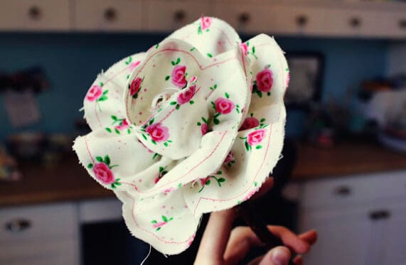 Easy DIY Fabric Rose Flower.