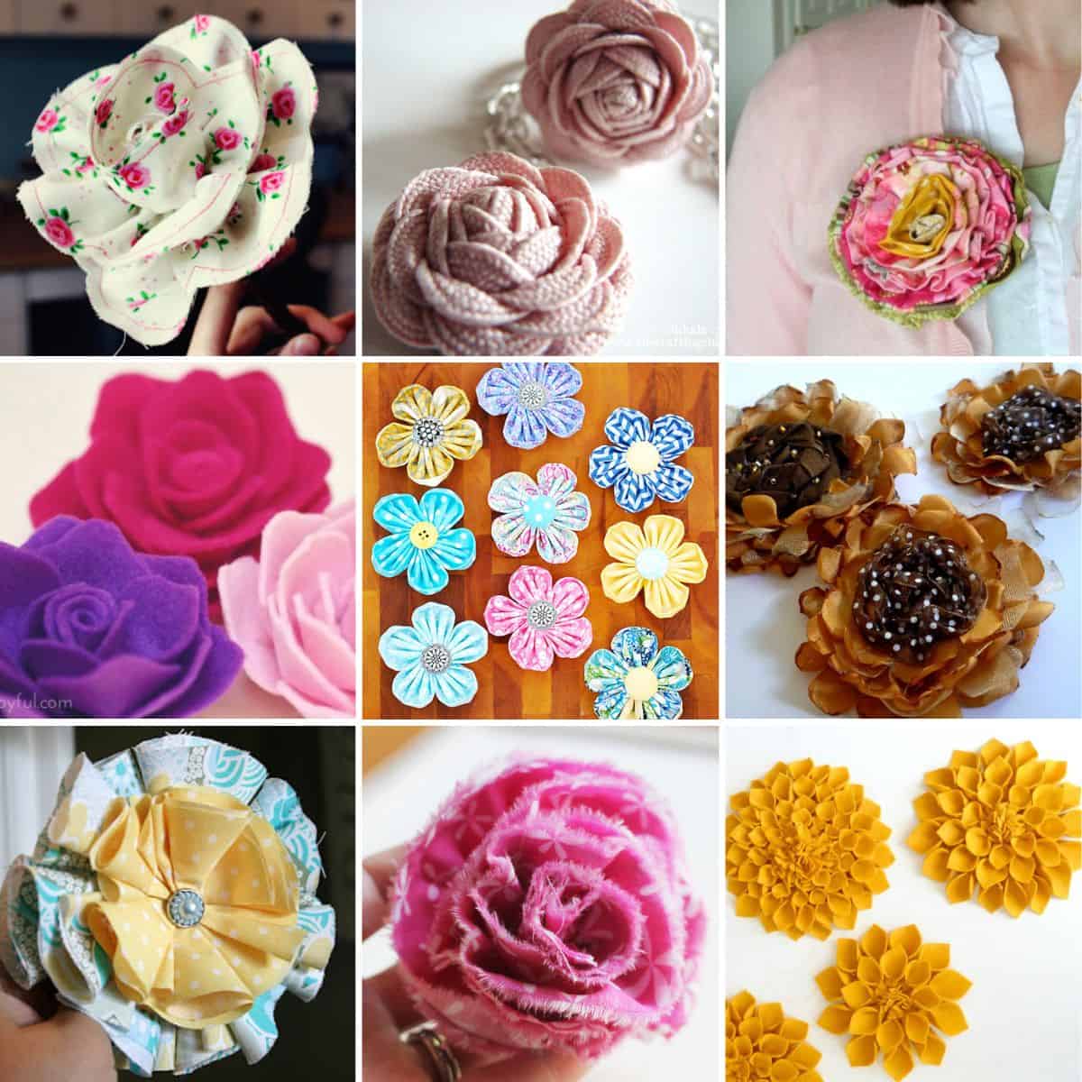 20 Easy Fabric Flower Tutorials
