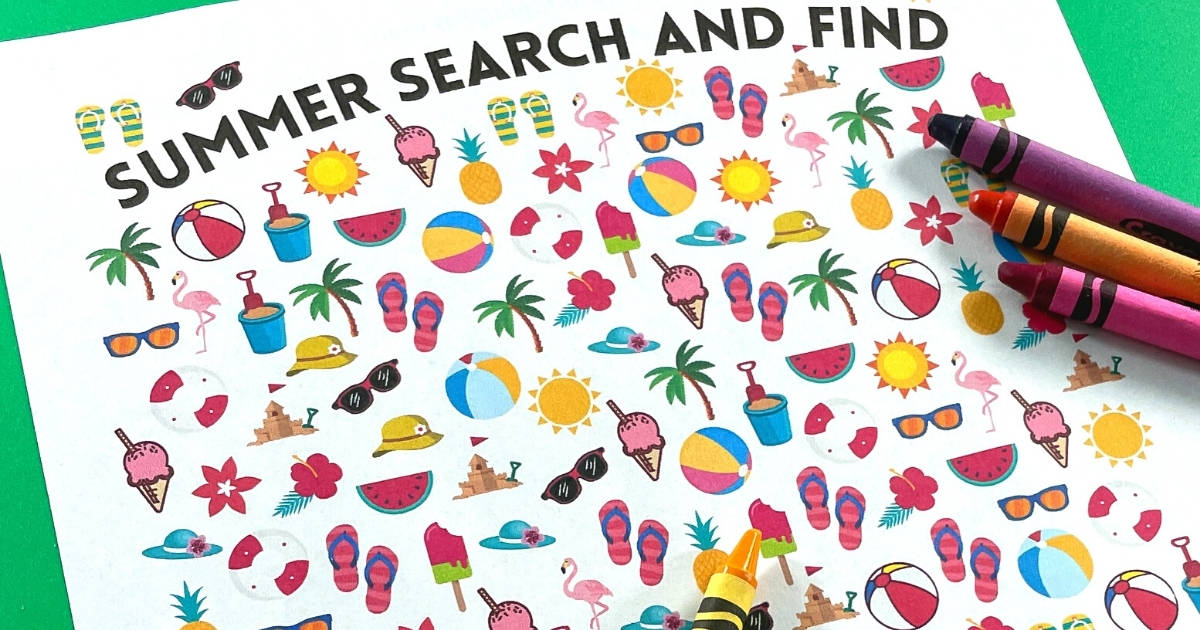 Free Printable Search and Find Pictures for Summer