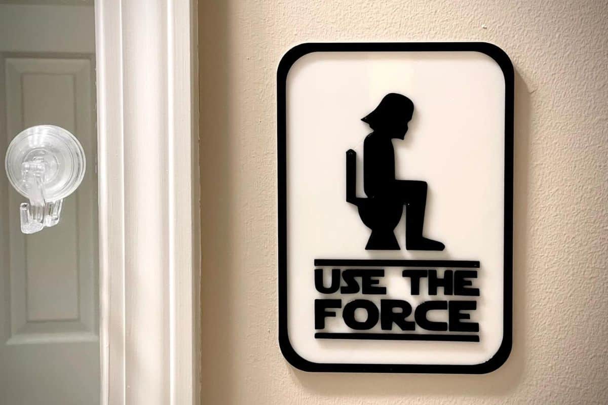 A sign that reads - use the force.