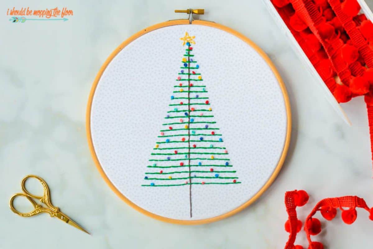 Free Embroidery Christmas Tree Pattern.