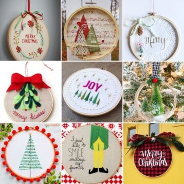 Holiday Embroidery Hoop Art 5
