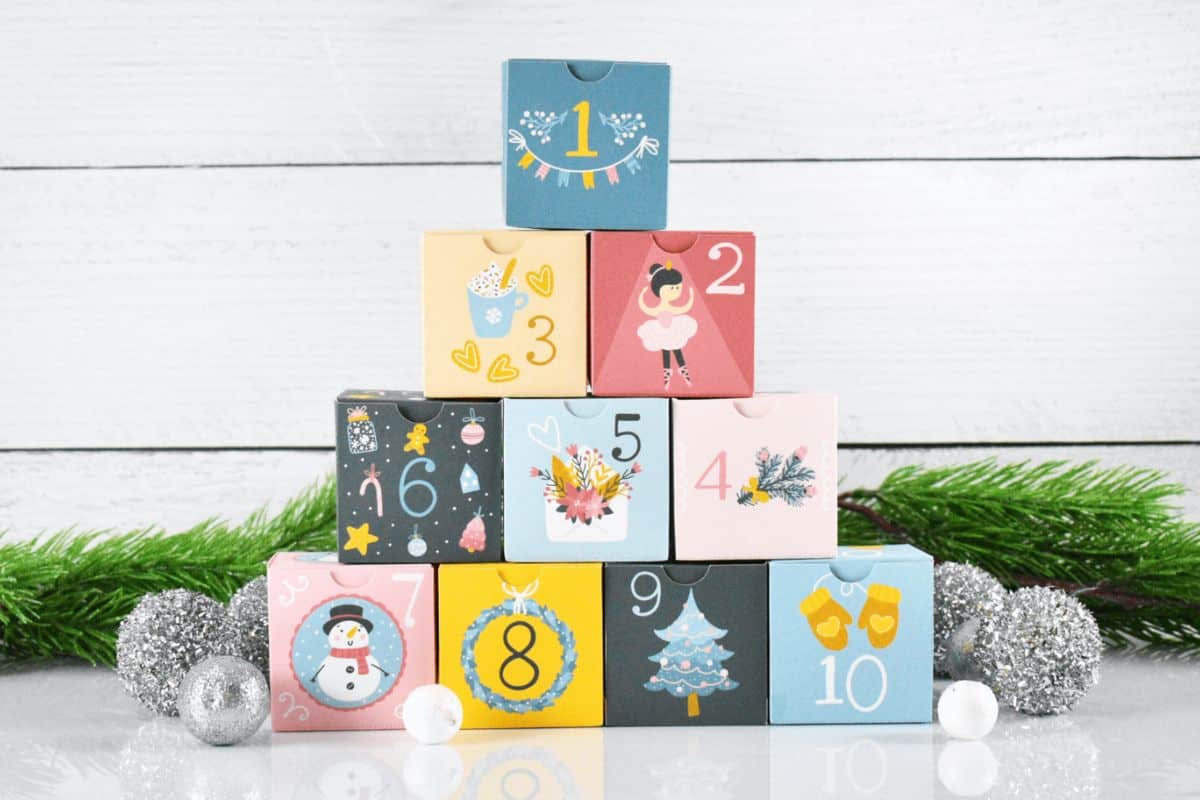 25 Days Of Christmas Advent Calendar Printable Boxes.