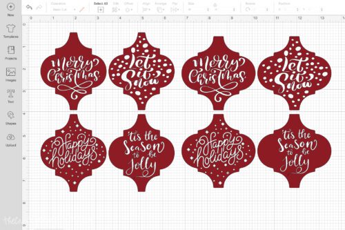 Screen shot of the SVG file after it was uploaded to Cricut Design Space.