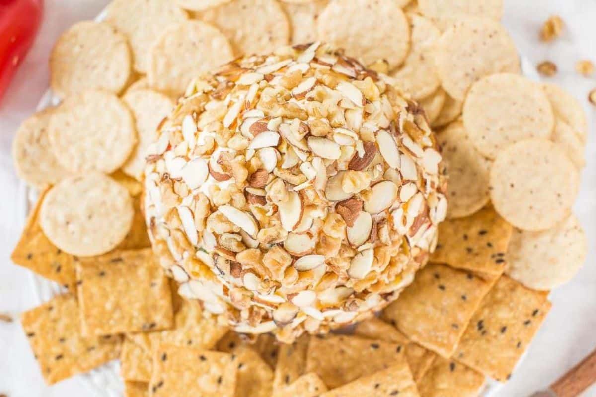 Easy Jalapeño and Red Pepper Cheese Ball.