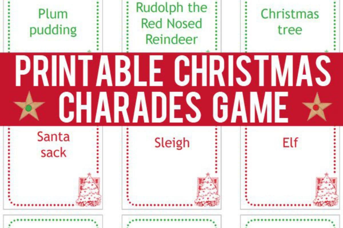 Christmas Charades Game Printable.