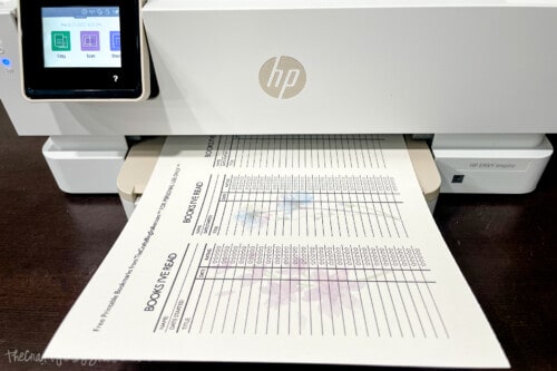 HP Printer printing a bookmark printable