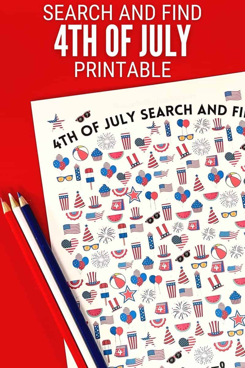 title image for Printable 4th of July Search and Find Puzzle  for Kids
