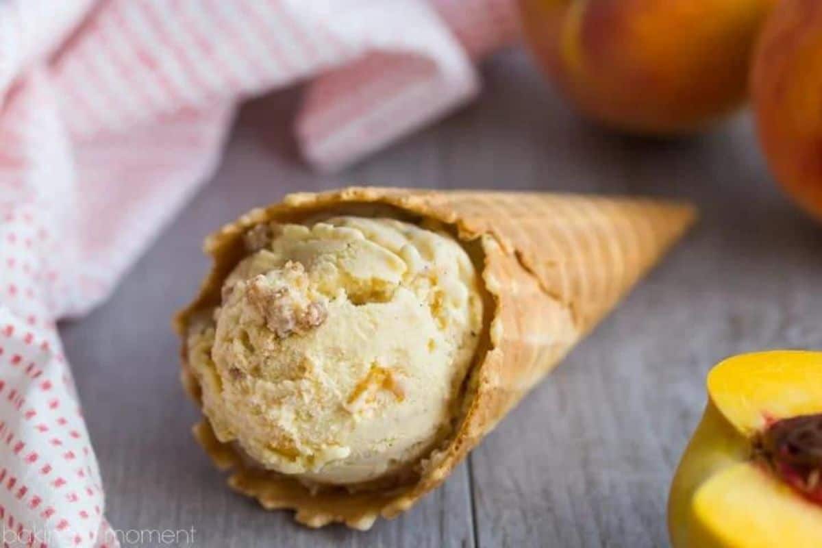 Peach Crumble Ice Cream.