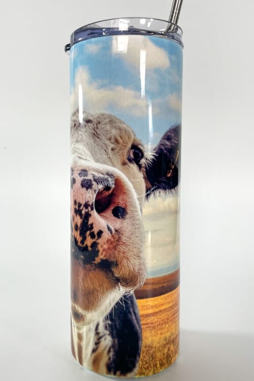 Sublifun 4 Pieces 20 oz Sublimation Blanks Tumbler Straight Skinny White Tumblers Coffee Cups with Lid and Straw