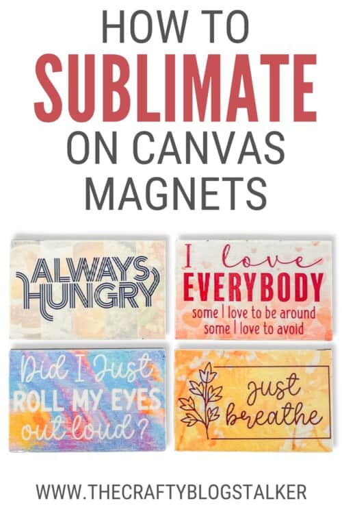 title image for how to sublimate on canvas magnets