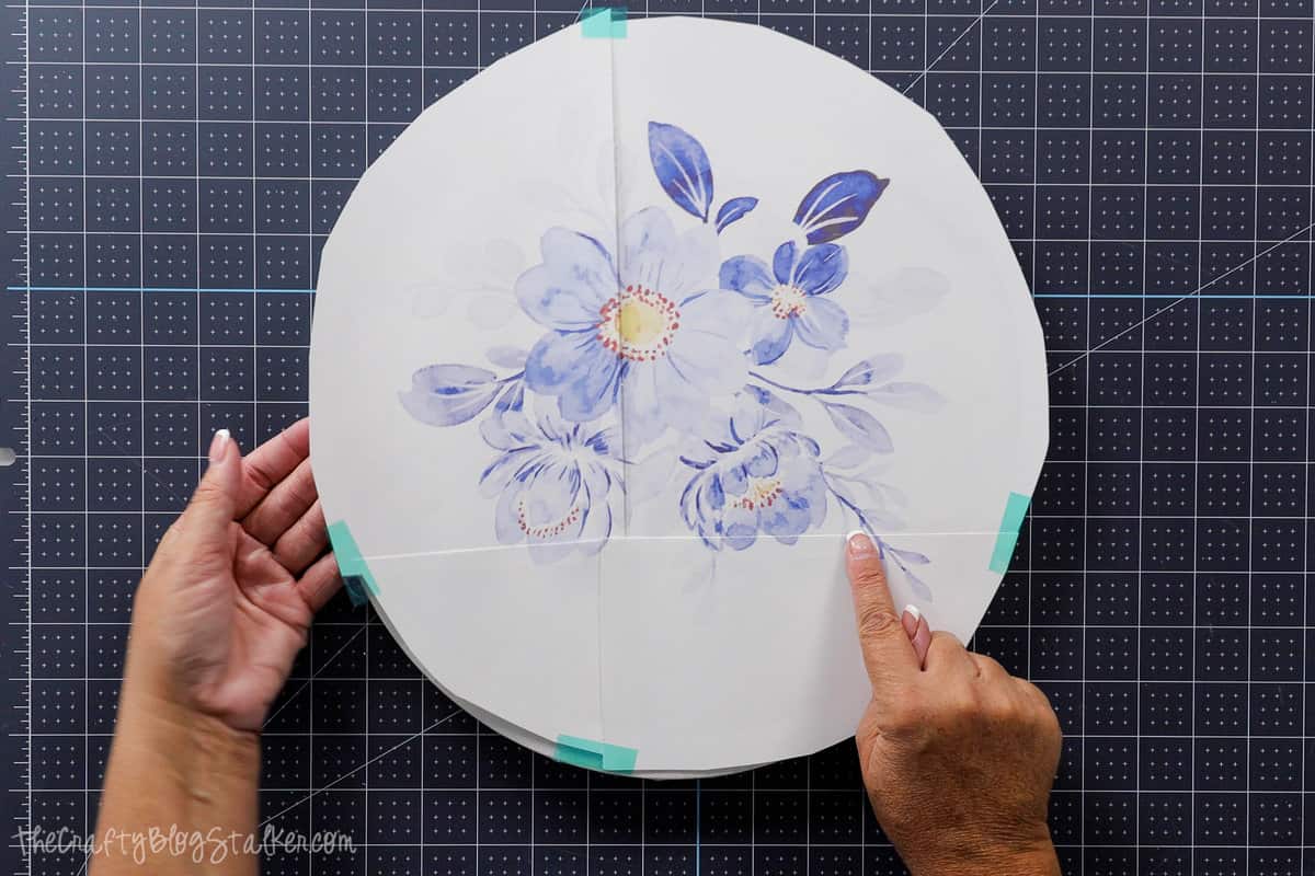 circle watercolor flower print