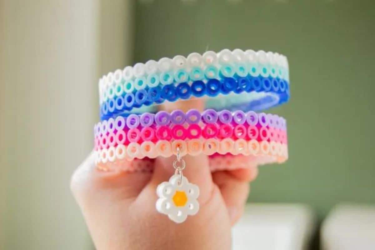 Bracelets with Perler Beads.