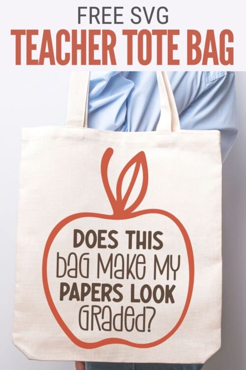 title image for Teacher Tote Bag SVG + 5  Cut Files for Back to School
