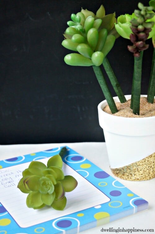 Succulent flower pot pens for teacher appreciation