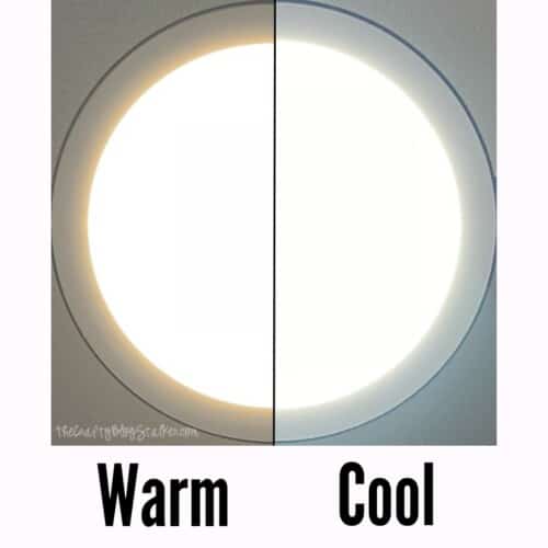an image showing the difference between the warm and cool light