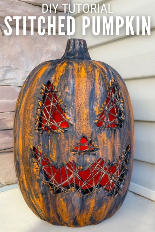 title image for How to Make a Stitched Pumpkin for your Front Porch