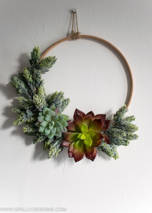 modern succulent wreath