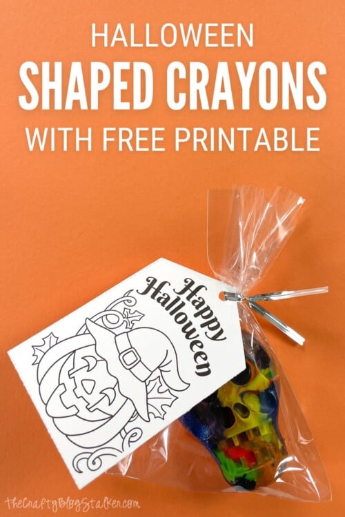 title image for How to Make Shaped Crayons for Halloween with Free Printable Tags