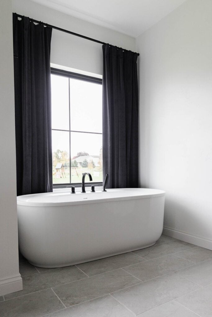 Hanging Full Length Curtains in a Bathroom - The Crafty Blog Stalker