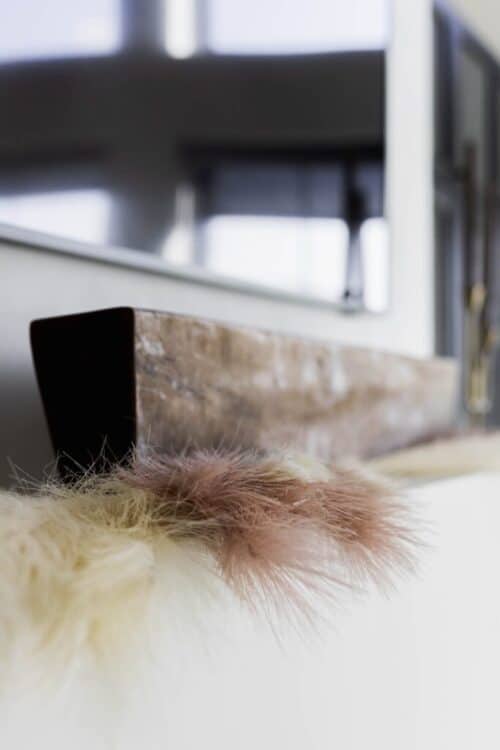 Natural and Dusty Pink Pampas Grass on a Fall Mantel