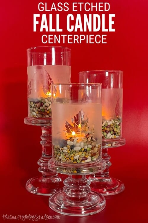 title image for How to Make a Glass-Etched Fall Candle Centerpiece