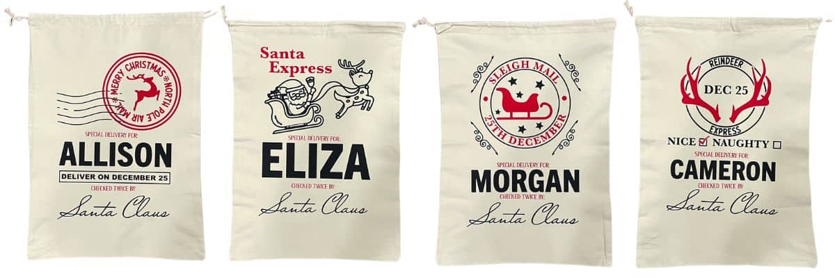 personalized santa sacks 
