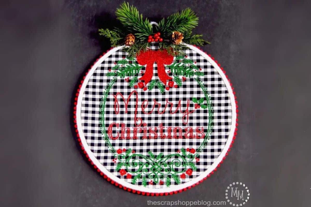 Merry Christmas Embroidery Hoop.