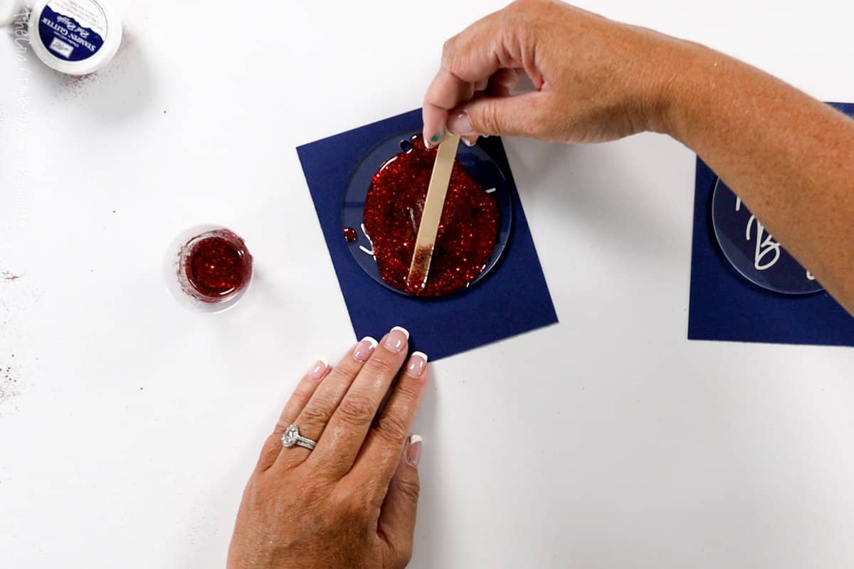 spreading resin with a craft stick