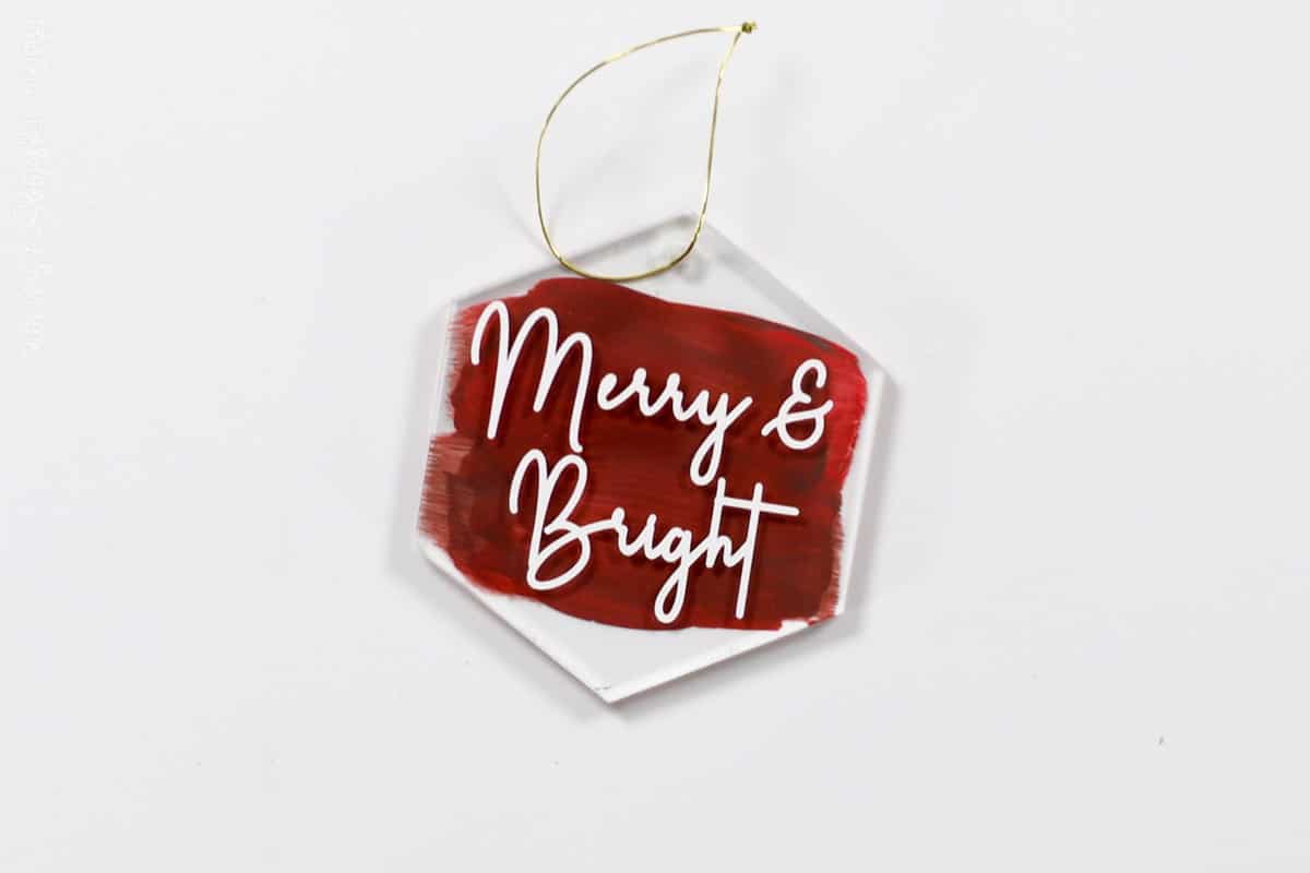 Merry & Bright acrylic ornament
