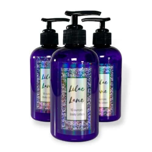 Three jars of Lilac Lane Lotion.