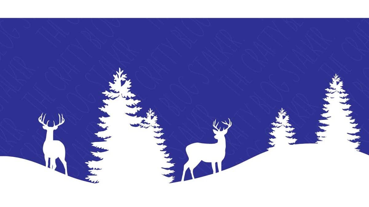 Winter scene SVG stencil design.