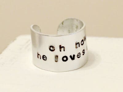 Hand stamped Ring.