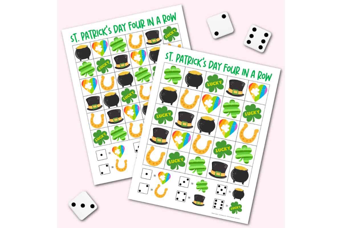 St. Patrick s Day Four in a Row Printable.