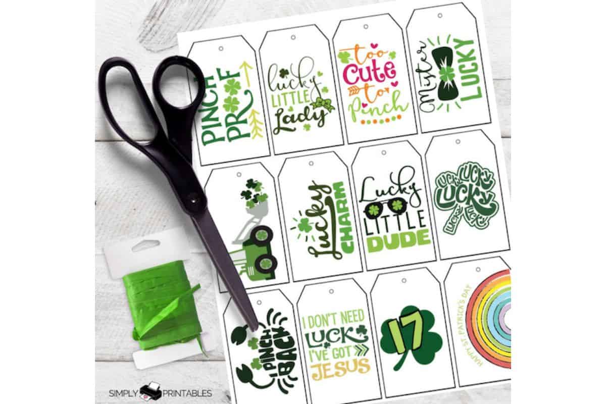 St. Patrick's Day Gift Tags printable.