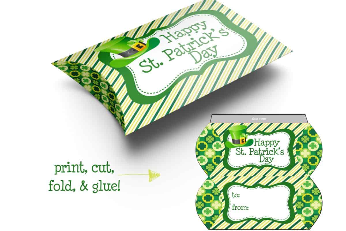 Free Printable St. Patrick’s Day Treat Box printable.