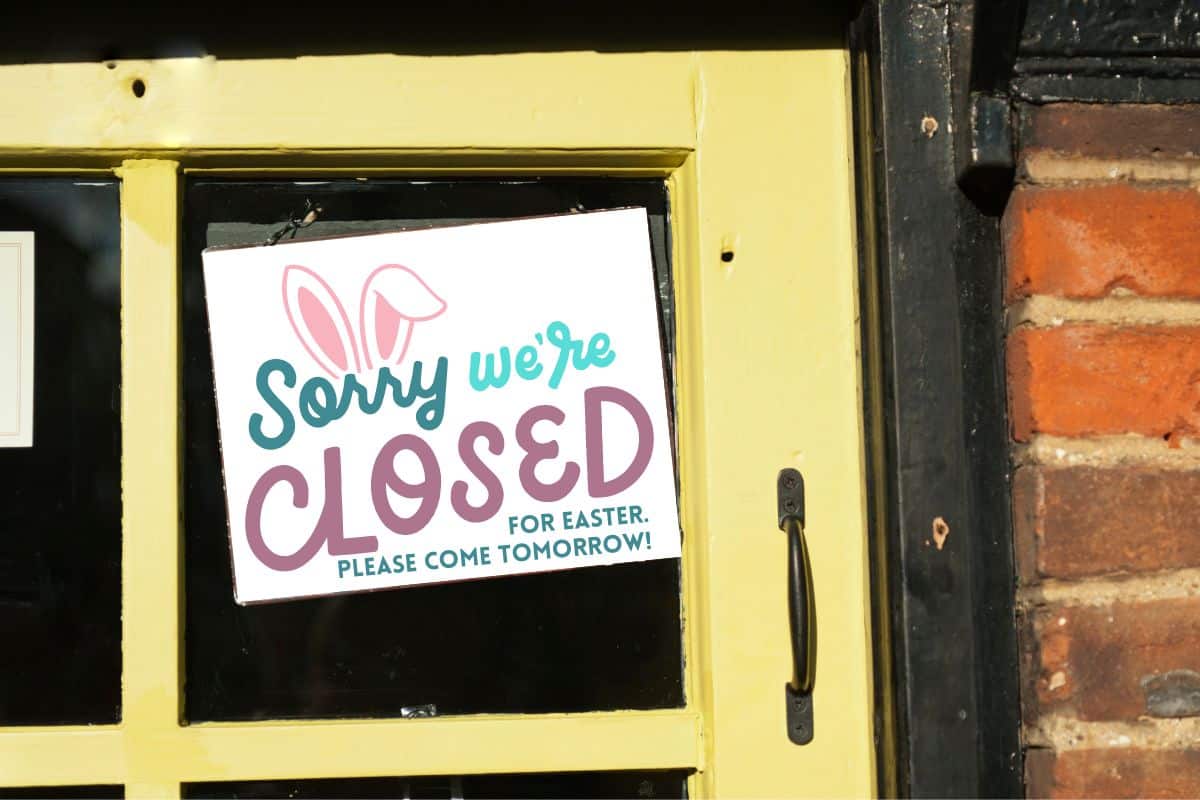 Free Printable Closed for Easter Sign