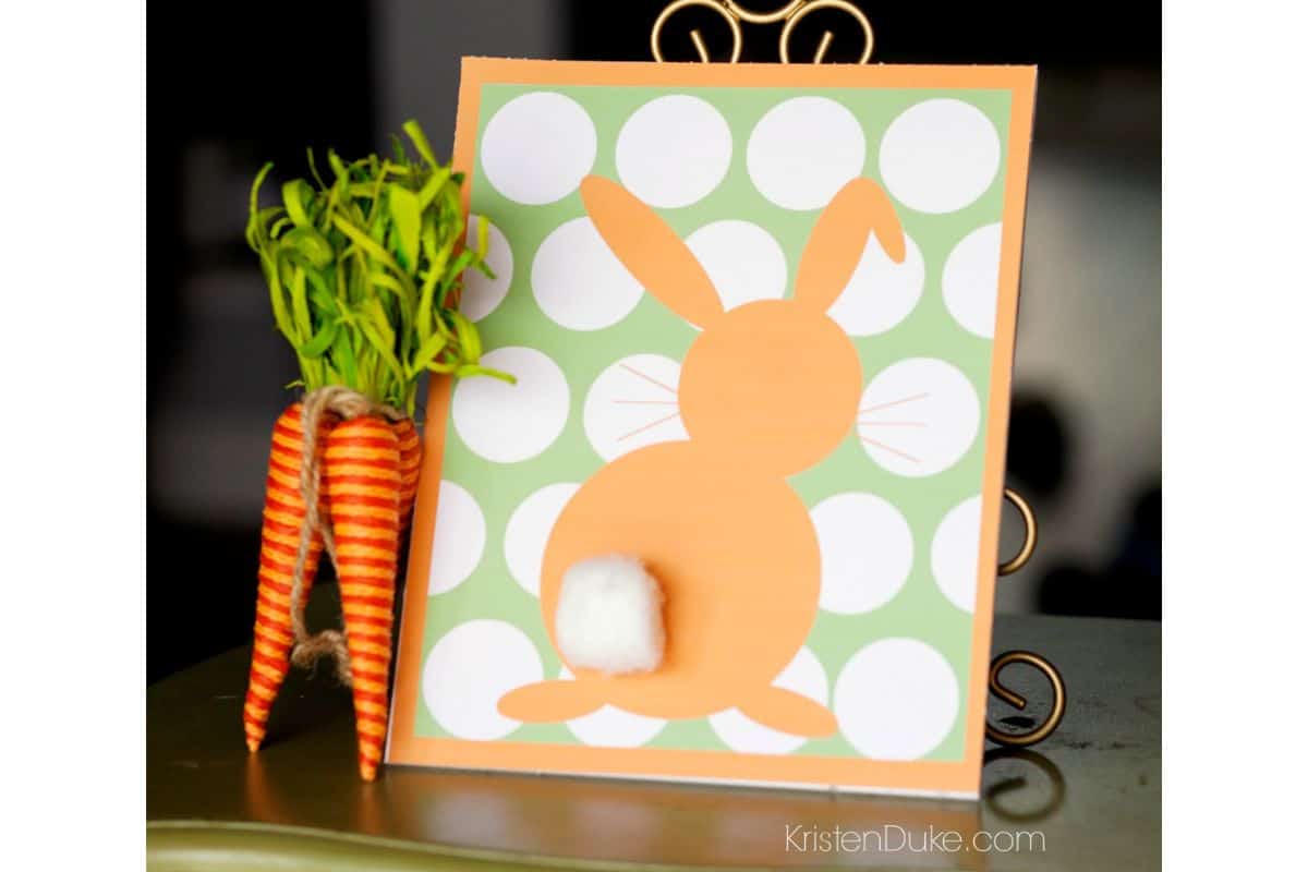 Polka Dot Easter Bunny Card.